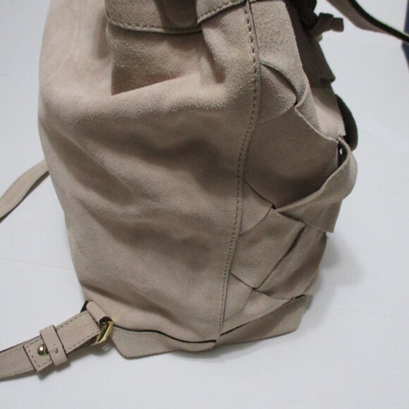 Alberta Di Canio Italian Suede Leather Bucket Bag Backpack #1121 - Picture 5 of 16